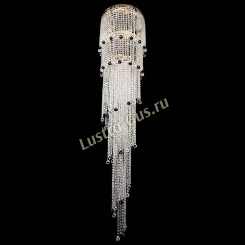 Люстра Милан каскад шар черный в Саратове Гусь Хрустальный