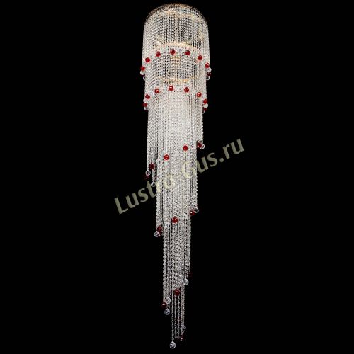 Люстра Милан каскад шар красный в Саратове Гусь Хрустальный