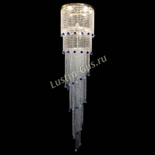 Люстра Милан каскад шар синий в Саратове Гусь Хрустальный