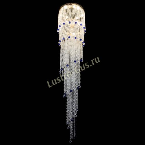 Люстра Милан каскад шар синий в Саратове Гусь Хрустальный