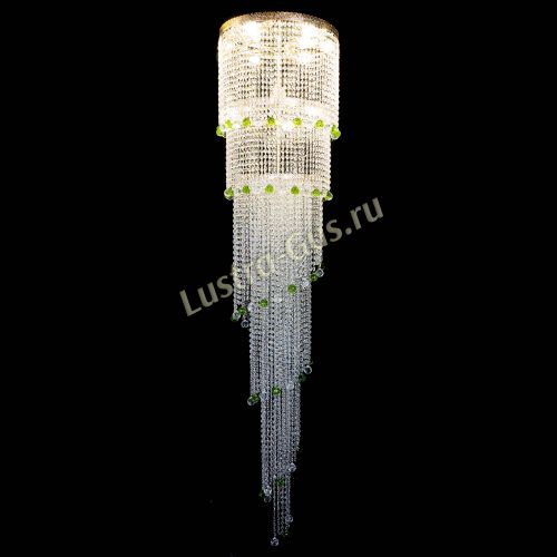 Люстра Милан каскад шар зеленый в Саратове Гусь Хрустальный