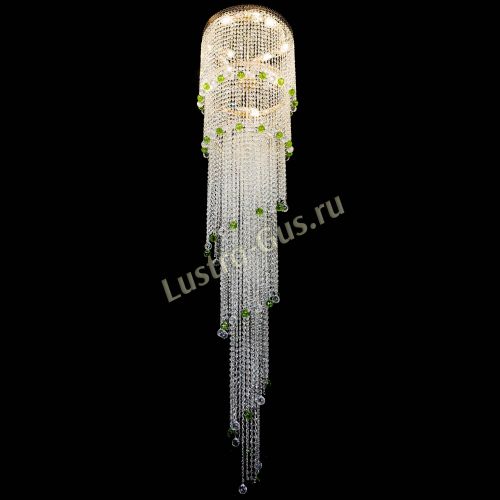 Люстра Милан каскад шар зеленый в Саратове Гусь Хрустальный