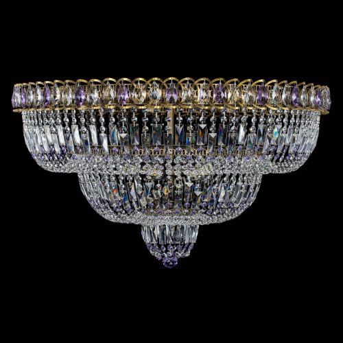 Люстра Водопад Обтикон №15 под бронзу фиолетовая в Саратове Гусь Хрустальный