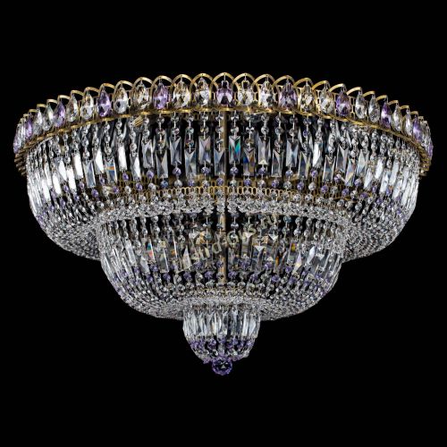 Люстра Водопад Обтикон №15 под бронзу фиолетовая в Саратове Гусь Хрустальный