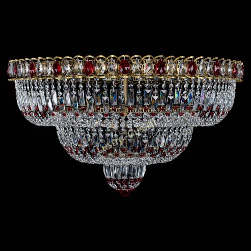 Люстра Водопад Обтикон №15 под бронзу красная в Саратове Гусь Хрустальный