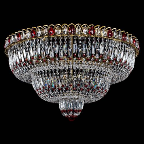 Люстра Водопад Обтикон №15 под бронзу красная в Саратове Гусь Хрустальный