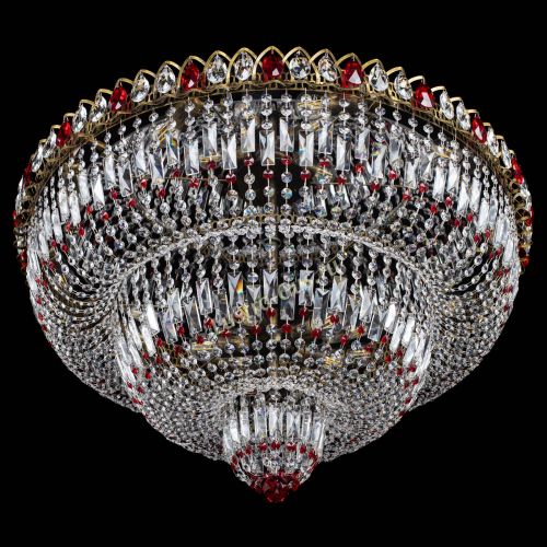 Люстра Водопад Обтикон №15 под бронзу красная в Саратове Гусь Хрустальный