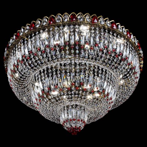 Люстра Водопад Обтикон №15 под бронзу красная в Саратове Гусь Хрустальный