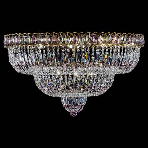 Люстра Водопад Обтикон №15 под бронзу розовая в Саратове Гусь Хрустальный