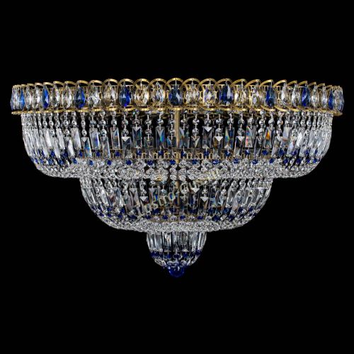 Люстра Водопад Обтикон №15 под бронзу синяя в Саратове Гусь Хрустальный