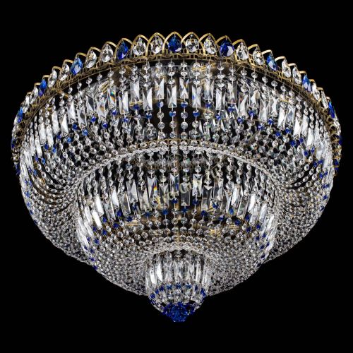 Люстра Водопад Обтикон №15 под бронзу синяя в Саратове Гусь Хрустальный