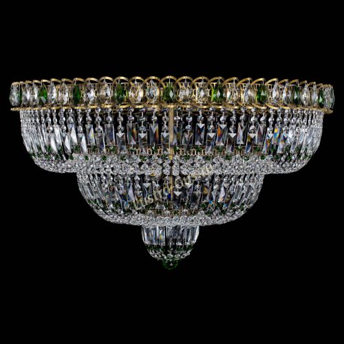 Люстра Водопад Обтикон №15 под бронзу зеленая в Саратове Гусь Хрустальный