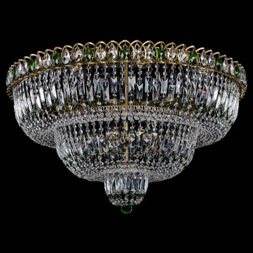 Люстра Водопад Обтикон №15 под бронзу зеленая в Саратове Гусь Хрустальный