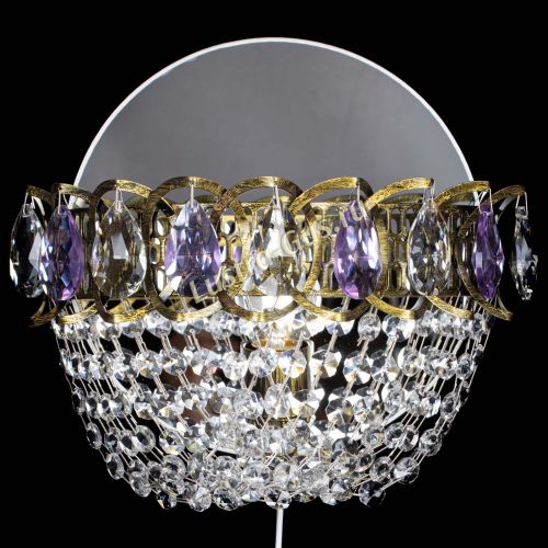 Бра Астра ажур под бронзу фиолетовая в Саратове Гусь Хрустальный