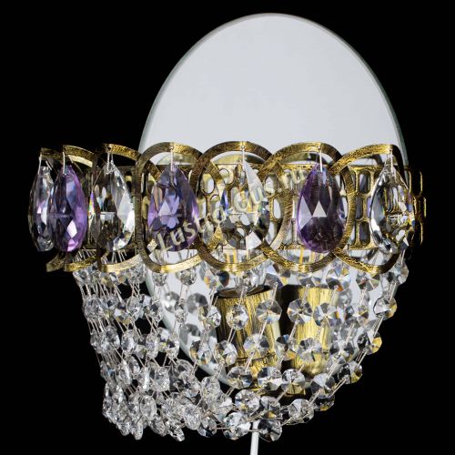 Бра Астра ажур под бронзу фиолетовая в Саратове Гусь Хрустальный