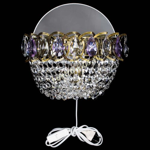 Бра Астра ажур под бронзу фиолетовая в Саратове Гусь Хрустальный