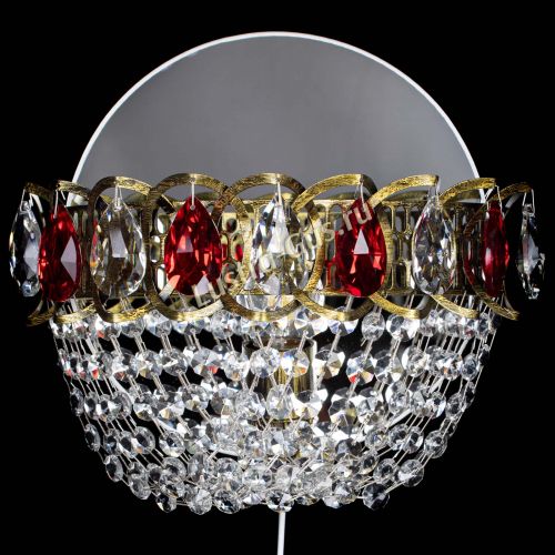 Бра Астра ажур под бронзу красная в Саратове Гусь Хрустальный