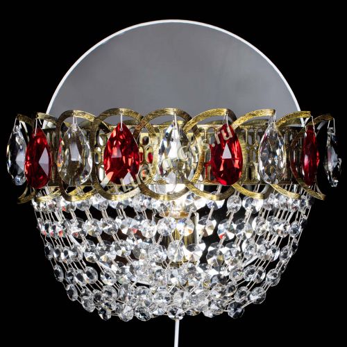 Бра Астра ажур под бронзу красная в Саратове Гусь Хрустальный