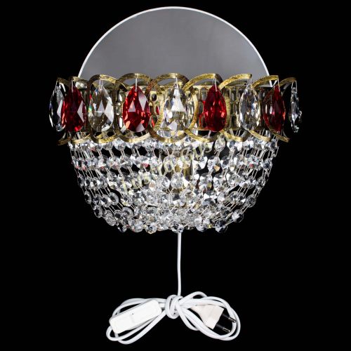 Бра Астра ажур под бронзу красная в Саратове Гусь Хрустальный