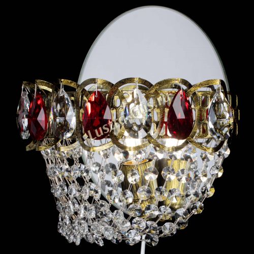 Бра Астра ажур под бронзу красная в Саратове Гусь Хрустальный