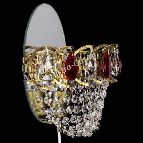 Бра Астра ажур под бронзу красная в Саратове Гусь Хрустальный