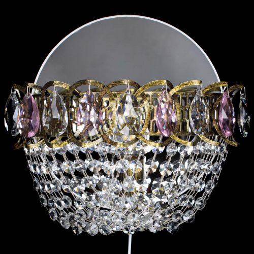 Бра Астра ажур под бронзу розовая в Саратове Гусь Хрустальный