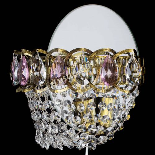 Бра Астра ажур под бронзу розовая в Саратове Гусь Хрустальный