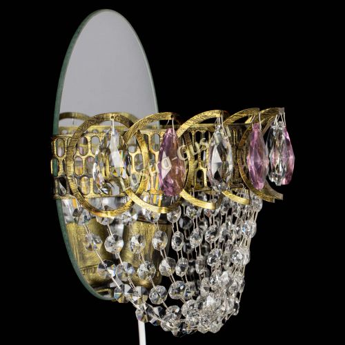 Бра Астра ажур под бронзу розовая в Саратове Гусь Хрустальный