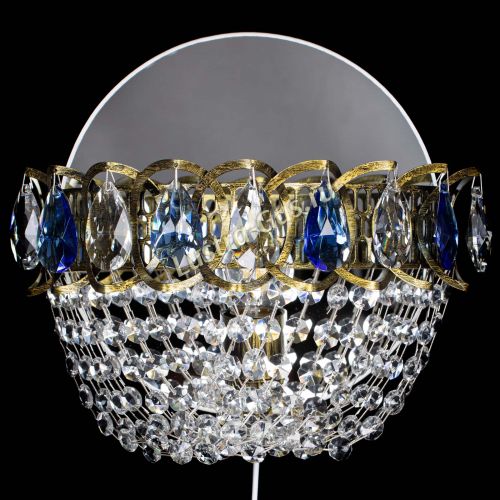 Бра Астра ажур под бронзу синяя в Саратове Гусь Хрустальный