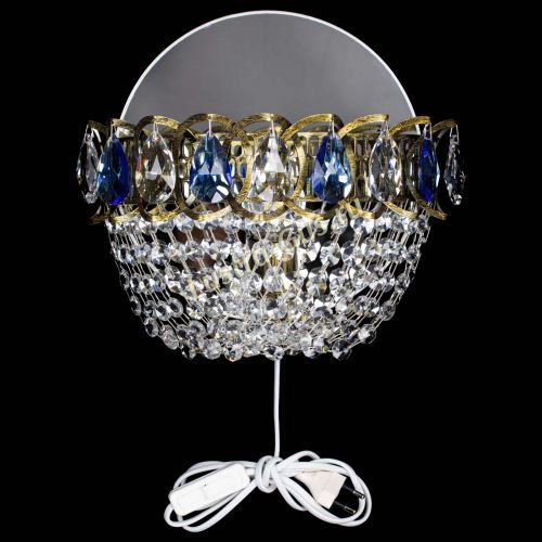 Бра Астра ажур под бронзу синяя в Саратове Гусь Хрустальный