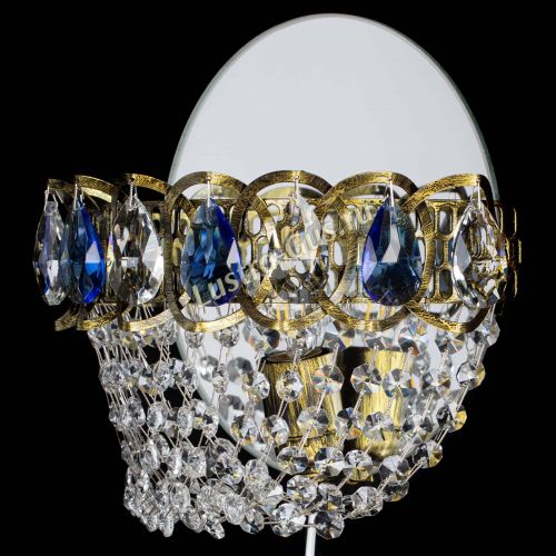 Бра Астра ажур под бронзу синяя в Саратове Гусь Хрустальный