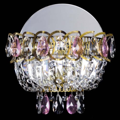 Бра Астра Розовая под бронзу в Саратове Гусь Хрустальный