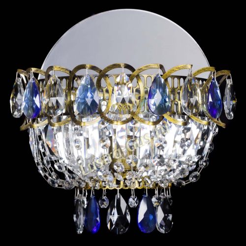 Бра Астра Синяя под бронзу в Саратове Гусь Хрустальный