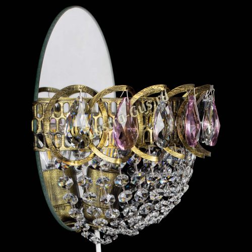 Бра Астра Сетка под бронзу Розовая в Саратове Гусь Хрустальный