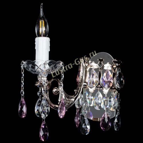 Бра Елизавета №1 мини розовая в Саратове Гусь Хрустальный