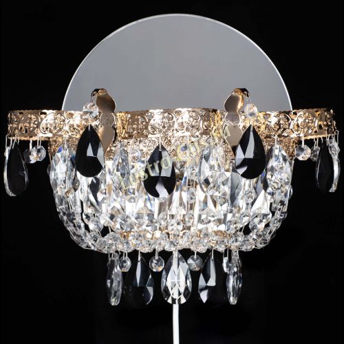 Бра Камея Флора черная в Саратове Гусь Хрустальный