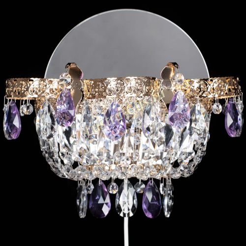 Бра Камея Флора фиолетовая в Саратове Гусь Хрустальный