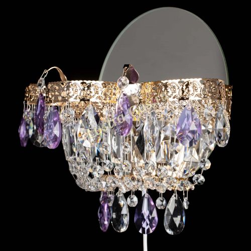 Бра Камея Флора фиолетовая в Саратове Гусь Хрустальный