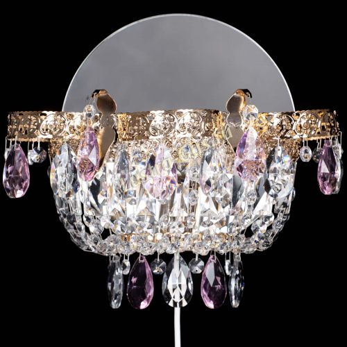 Бра Камея Флора розовая в Саратове Гусь Хрустальный