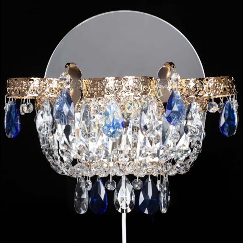 Бра Камея Флора синяя в Саратове Гусь Хрустальный