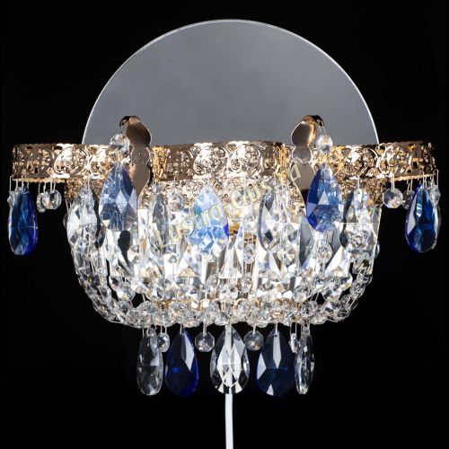 Бра Камея Флора синяя в Саратове Гусь Хрустальный