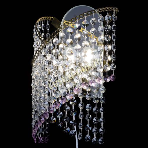 Бра Космея №1 розовая под бронзу в Саратове Гусь Хрустальный