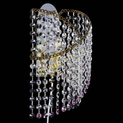 Бра Космея №1 розовая под бронзу в Саратове Гусь Хрустальный