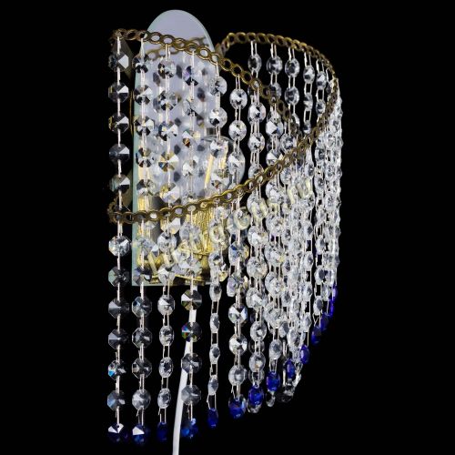 Бра Космея №1 синяя под бронзу в Саратове Гусь Хрустальный