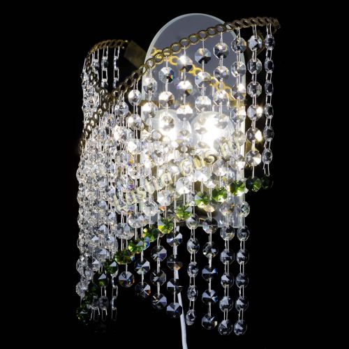 Бра Космея №1 зеленая под бронзу в Саратове Гусь Хрустальный