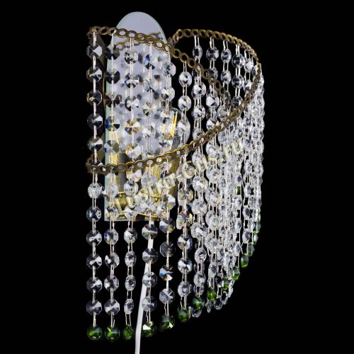 Бра Космея №1 зеленая под бронзу в Саратове Гусь Хрустальный