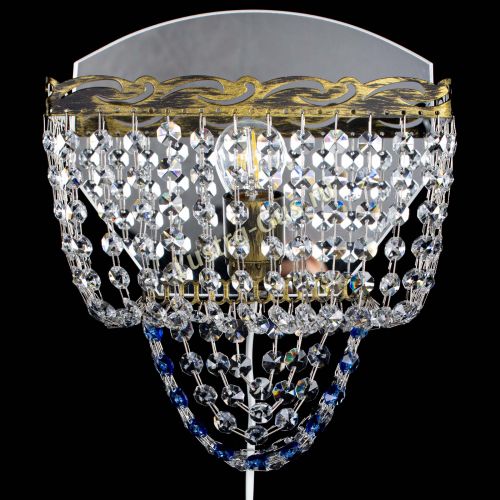 Бра Квадрат №2 под бронзу Синяя в Саратове Гусь Хрустальный