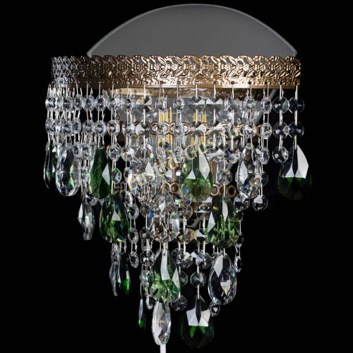 Бра Токката пирамида журавлик под бронзу зеленая в Саратове Гусь Хрустальный