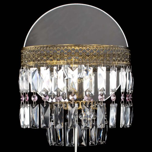 Бра Венеция Пластинка под бронзу Розовая в Саратове Гусь Хрустальный