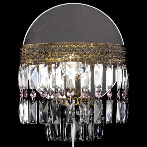 Бра Венеция Пластинка под бронзу Розовая в Саратове Гусь Хрустальный